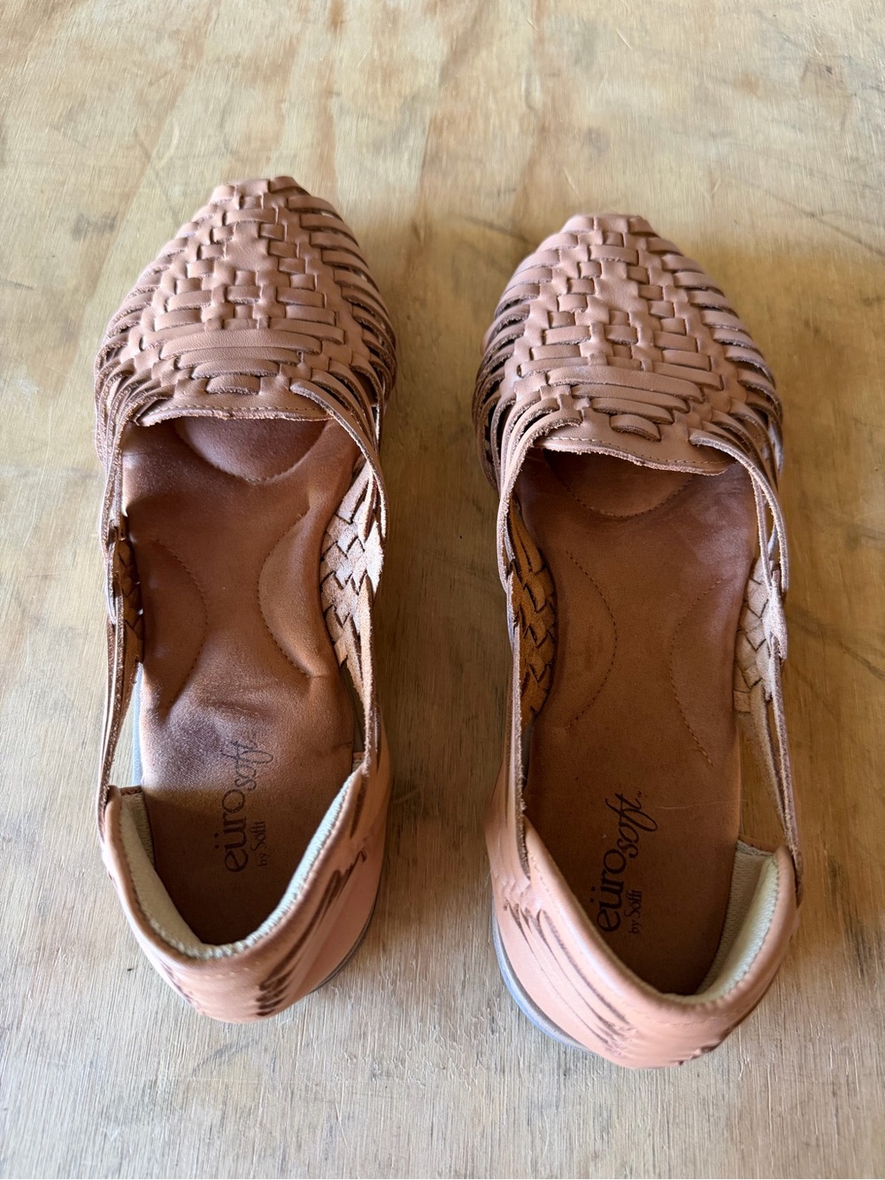 EuroSoft Women's Woven Slip-On Flats in Tan